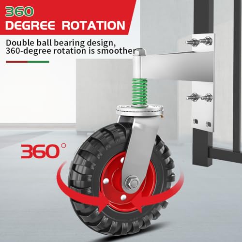 USCaster 8-inch 360-Degree Rotation Metal Gate Caster with 600LB Capacity