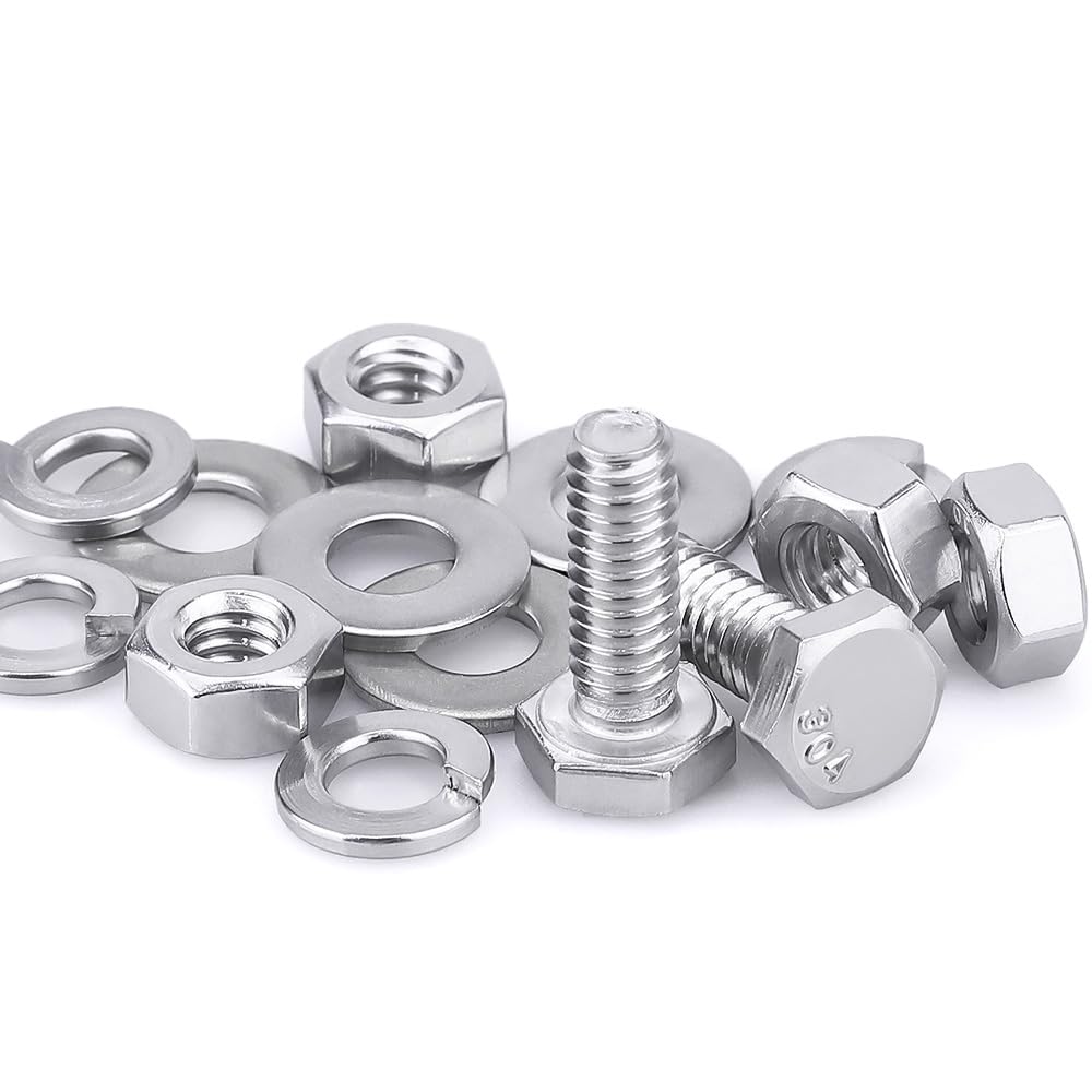 EASTLO 304 Stainless Steel Hex Bolts with Nuts Washers - Durable Reliable