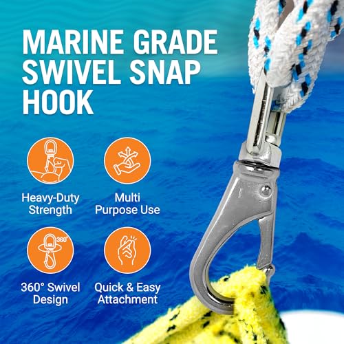4-Pk Stainless Steel Swivel Snap Hooks Heavy Duty