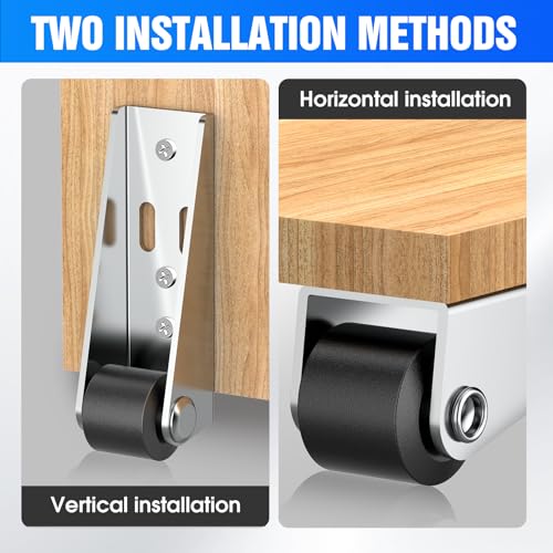 Mini Caster Wheels for Doors Furniture with 4PCS Set Silver