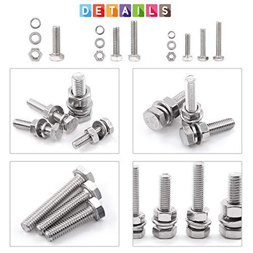 TotalGlarks 510 Piece Flat Hex Stainless Steel Assortment Kit