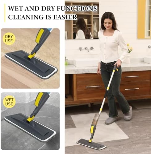 Spray Mop with 400ml Refill 2 Replaceable Pads