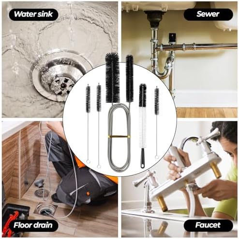 Double-Headed Drain Cleaner Set for turbulent drains tight pipes