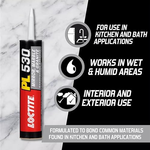 Loctite PL530 Mirror Marble and Granite Construction Adhesive - Quick and Reliable