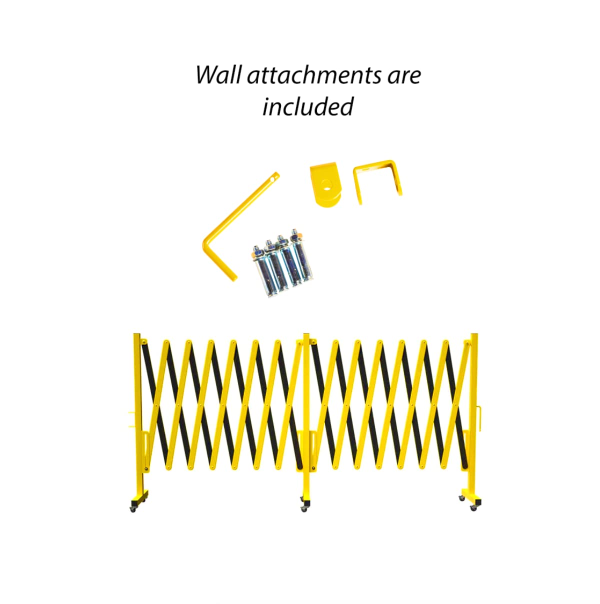 Crowd Control Warehouse Expandable Metal Safety Gate 11ft RedWhite Mobile Safety Barrier Gate