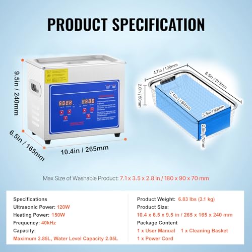 VEVOR 3L Ultrasonic Cleaner