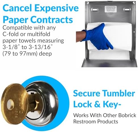 Bobrick B-262 C-Fold or Multifold Paper Towel Dispenser