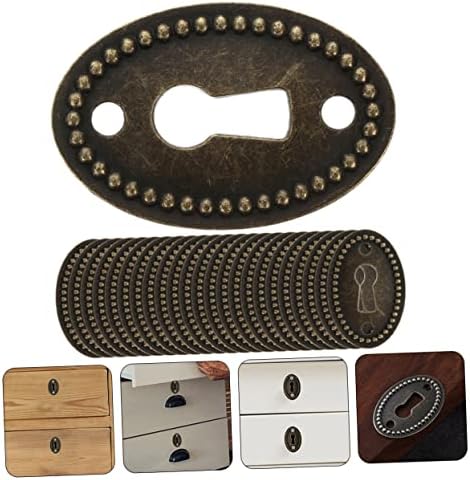 TOBBOMEY Oval Key Blade 24 Pc Antique Keyhole Covers