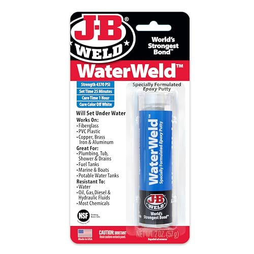 J-B Weld WaterWeld Epoxy Putty Stick 2 oz Off White Cures Underwater