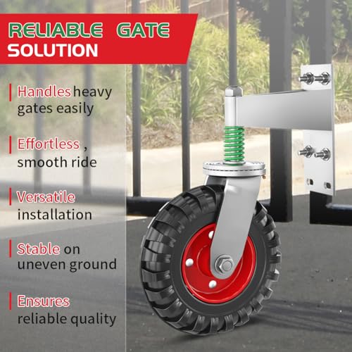 USCaster 8-inch 360-Degree Rotation Metal Gate Caster with 600LB Capacity