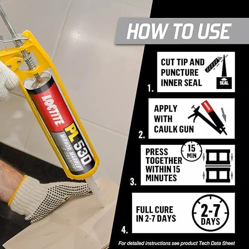 Loctite PL530 Mirror Marble and Granite Construction Adhesive - Quick and Reliable