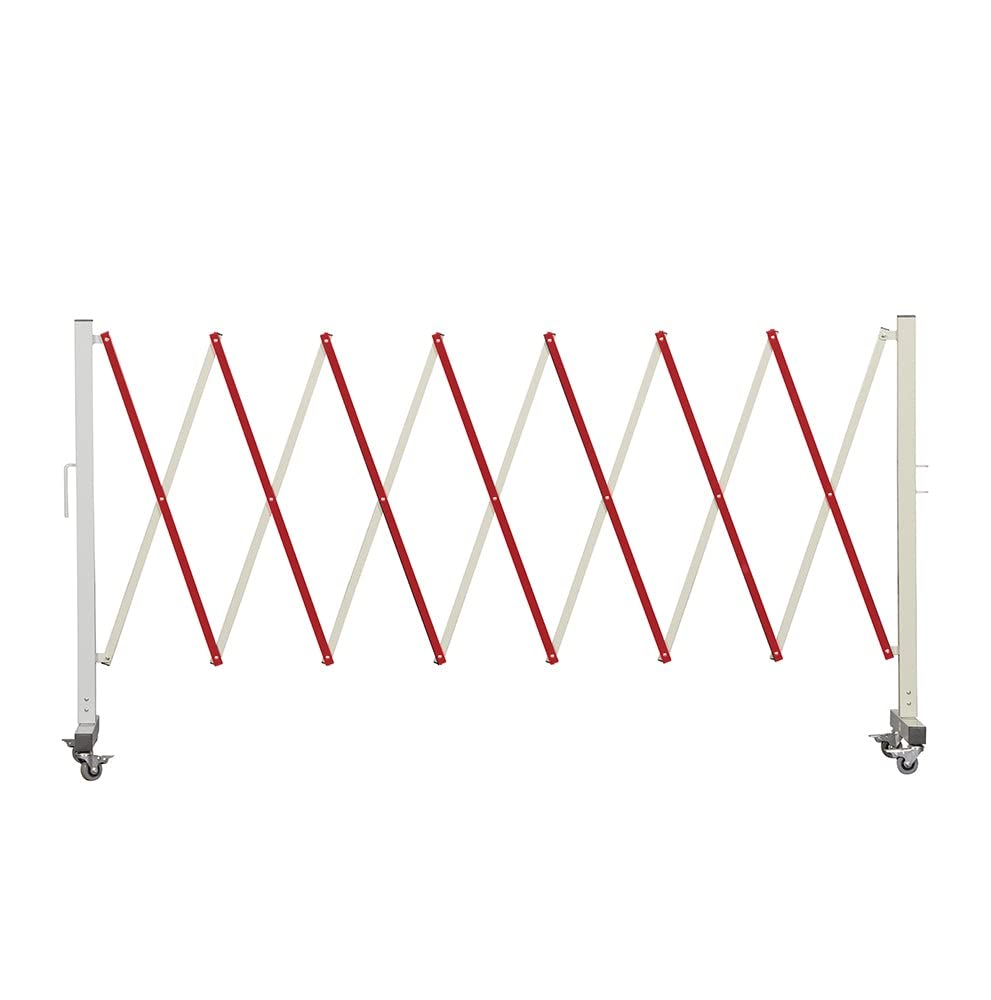 Crowd Control Warehouse Expandable Metal Safety Gate 11ft RedWhite Mobile Safety Barrier Gate