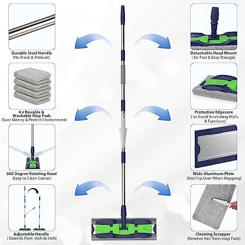 Durable Versatile Wood Floor Mop for Home Commercial Use