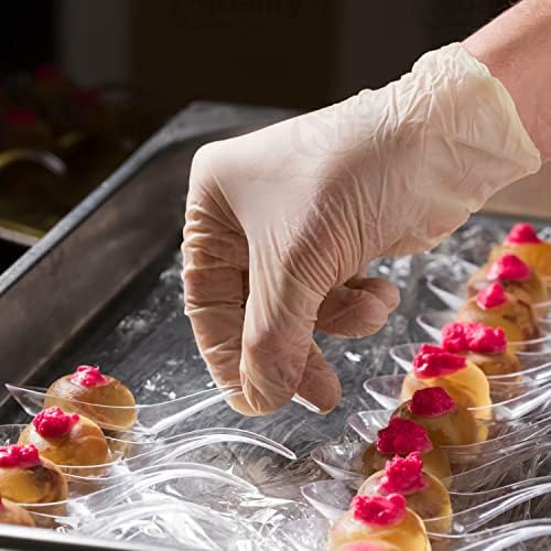 EcoQuality Disposable Vinyl Exam Gloves - Non-Latex Professional Cleaning Cooking Gloves 200 Medium