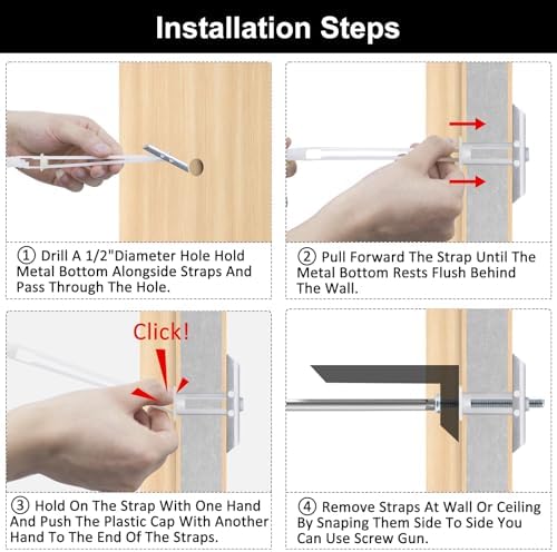 Rust-Resistant Heavy-Duty Drywall Anchors for TV Mounting