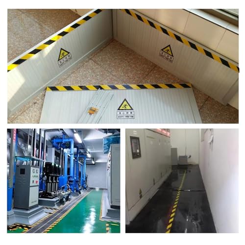 4-inch x 108ft Black Yellow Floor Marking Tape for Safety