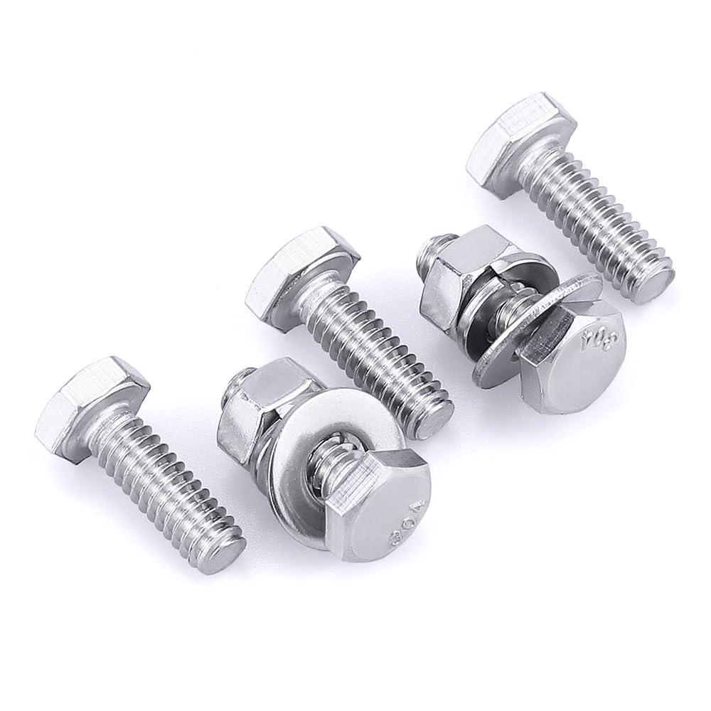 EASTLO 304 Stainless Steel Hex Bolts with Nuts Washers - Durable Reliable