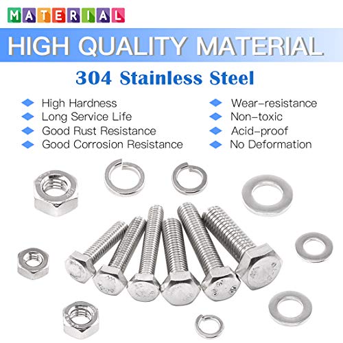 TotalGlarks 510 Piece Flat Hex Stainless Steel Assortment Kit