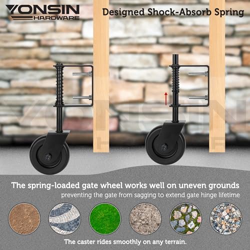 YONSIN G3 Heavy Duty Spring-Loaded Gate Caster Kit