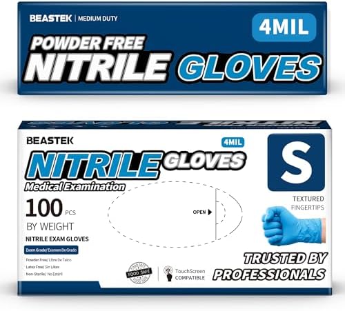 Proven Nitrile Exam Gloves Beastek Blue Nitrile Exam Gloves 40 Mil 100 Pcs