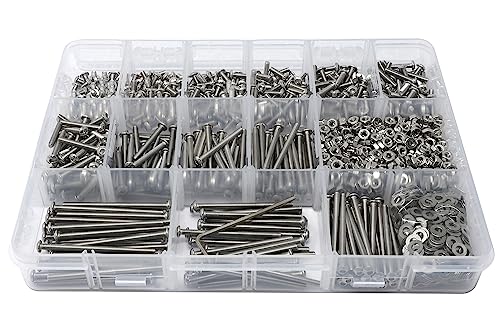 IEXCELL 1500 Pcs M3 Hex Screws Nuts Washers Kit for Industrial Use