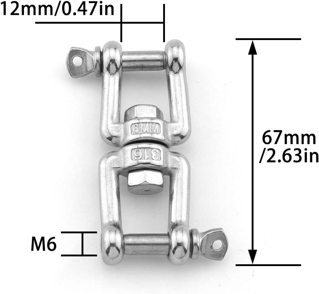 Double Swivel Rigging System Marine-Grade Stainless Steel