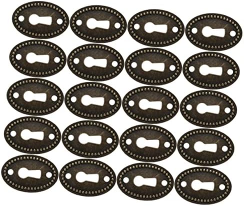TOBBOMEY Oval Key Blade 24 Pc Antique Keyhole Covers
