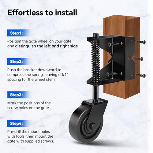 Spring-Loaded Gate Caster 300Lbs Capacity