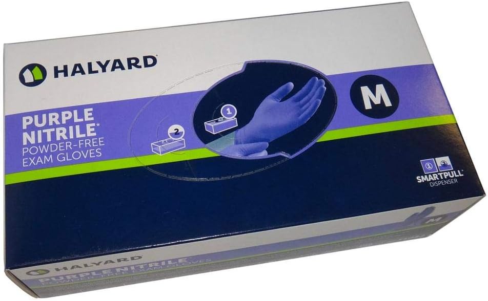 Halyard KC500 Purple Nitrile Exam Glove - Medium 100 Each Box