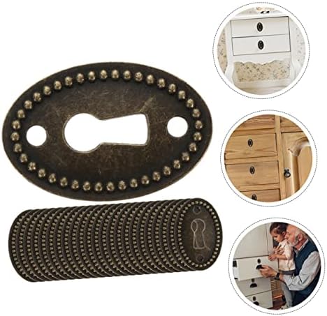 TOBBOMEY Oval Key Blade 24 Pc Antique Keyhole Covers