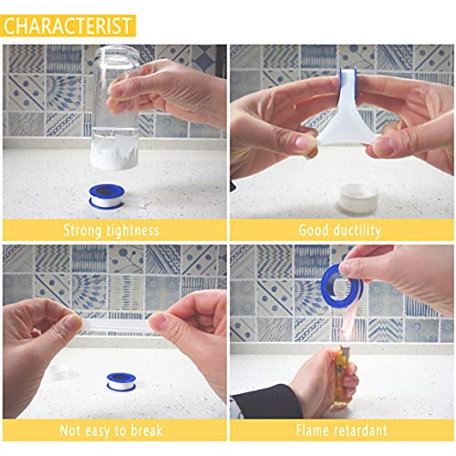4-Roll Set of High-Quality Teflon Tape for Plumbing Sealing Tasks
