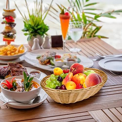 Yesland 16-Pack Plastic Oval Baskets - Durable Stackable Kitchen Essentials