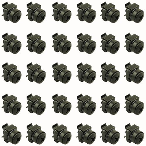 Pro Bamboo Kitchen - 30PCS M6x16mm Rack Mounting Screws Caged Nuts Black