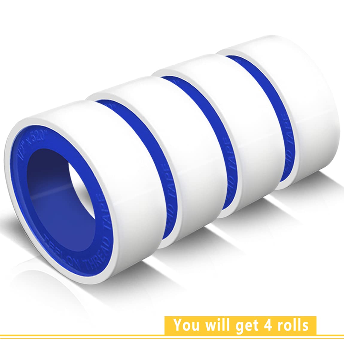 4-Roll Set of High-Quality Teflon Tape for Plumbing Sealing Tasks