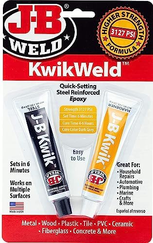 J-B Weld KwikWeld K8276 Quick-Setting Steel Reinforced Epoxy Dark Grey