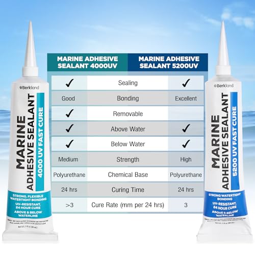 Sturdy Marine Adhesive 5200 Fast-Cure Sealant by Berkland UV-Resistant Water-Proof