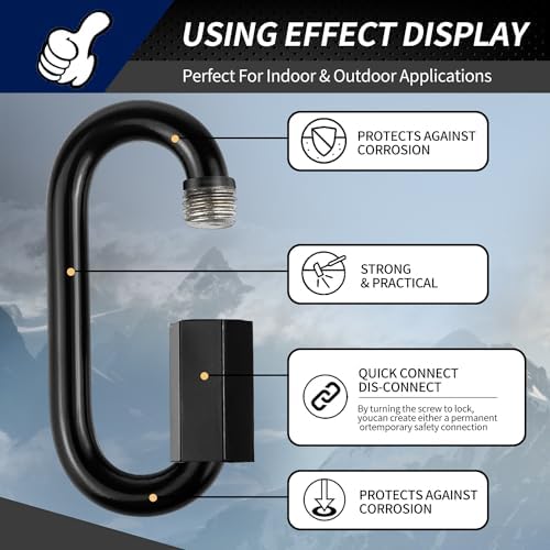 304 Black Stainless Steel Quick Links D Shape Locking Chain Tool