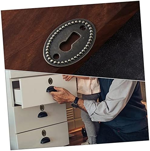 TOBBOMEY Oval Key Blade 24 Pc Antique Keyhole Covers