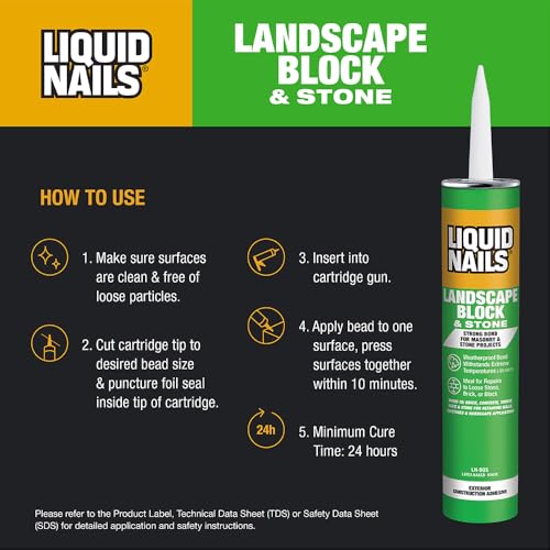 Liquid Nails 10oz Landscape Block Adhesive LN905 Low VOC 10oz