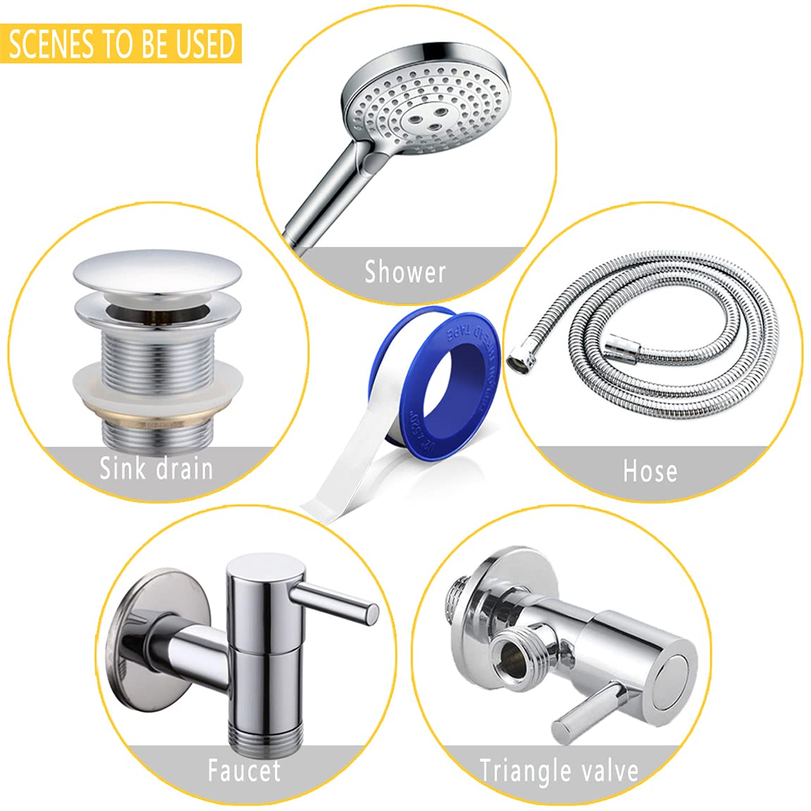 4-Roll Set of High-Quality Teflon Tape for Plumbing Sealing Tasks