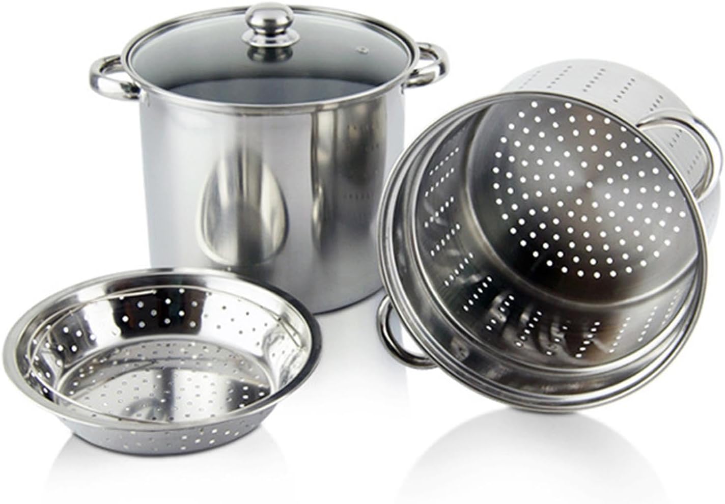 Versatile 8-Quart Stainless Steel Pasta Pot Set for Home Commercial Use