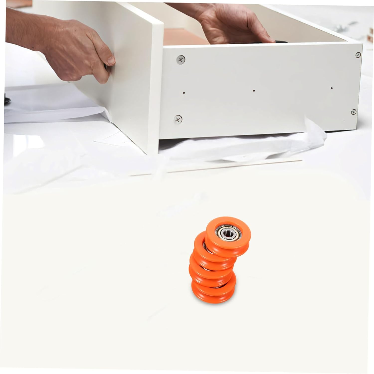 Amosfun Replacement Sliding Door and Gate Hardware 4pcs Groove Wheel Pulley