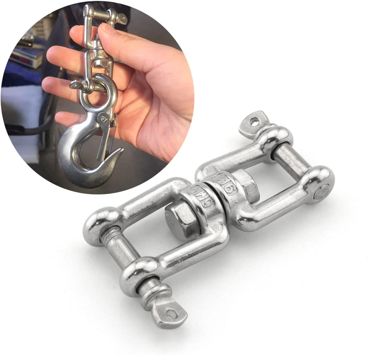 Double Swivel Rigging System Marine-Grade Stainless Steel