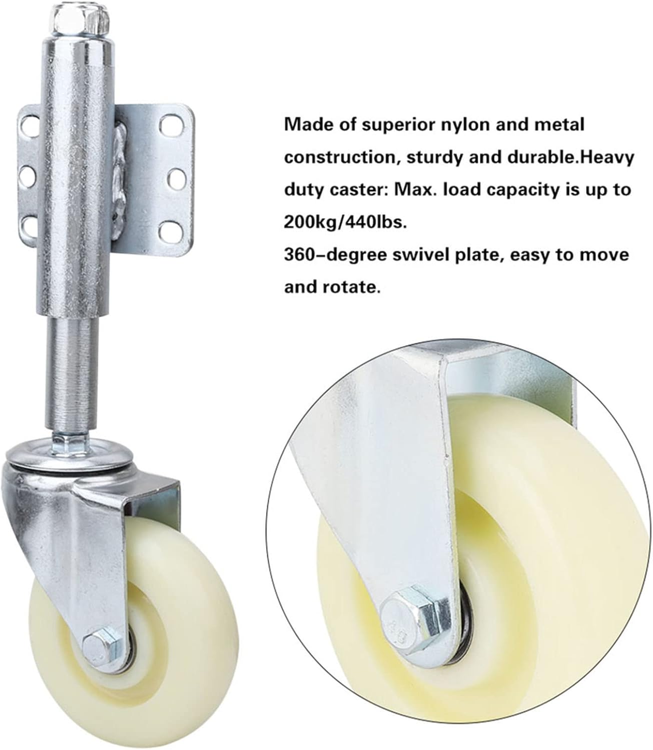 Ejoyous 4 Inch Spring-Loaded Gate Caster