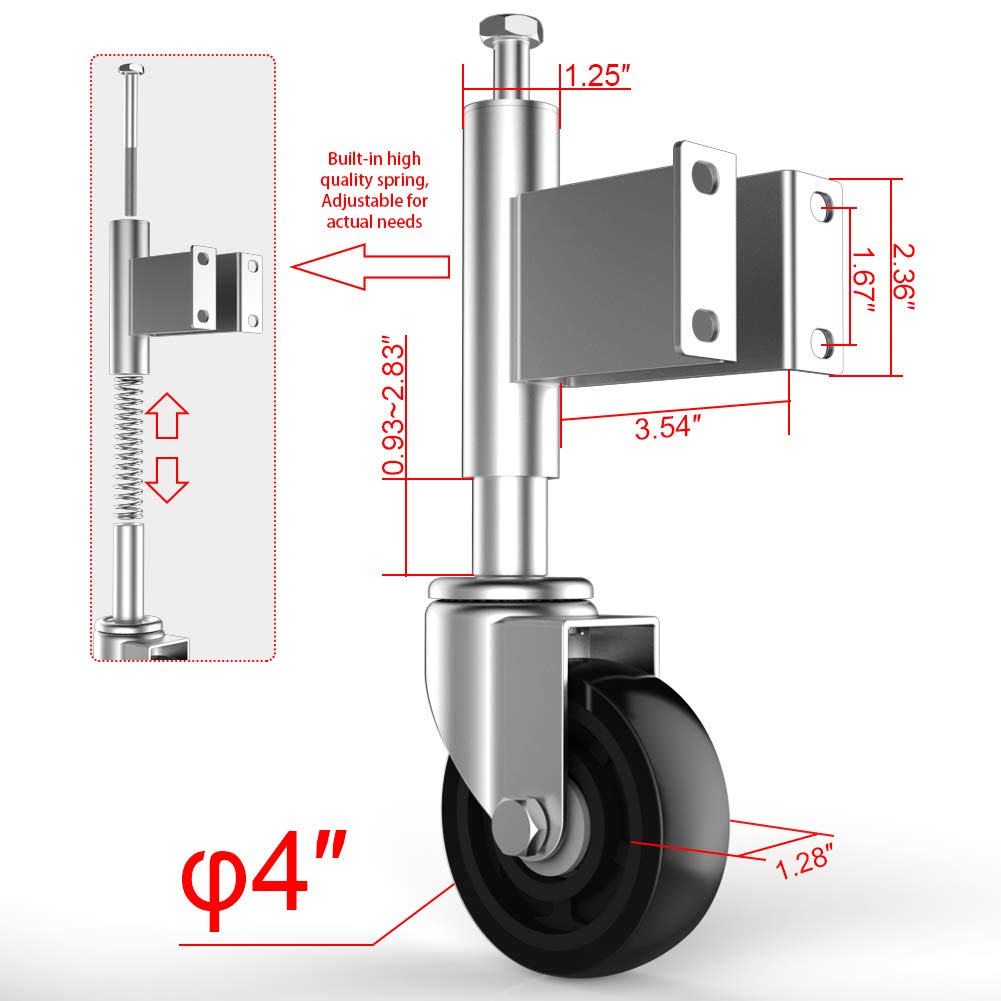 Homhoo Spring-Loaded Gate Caster