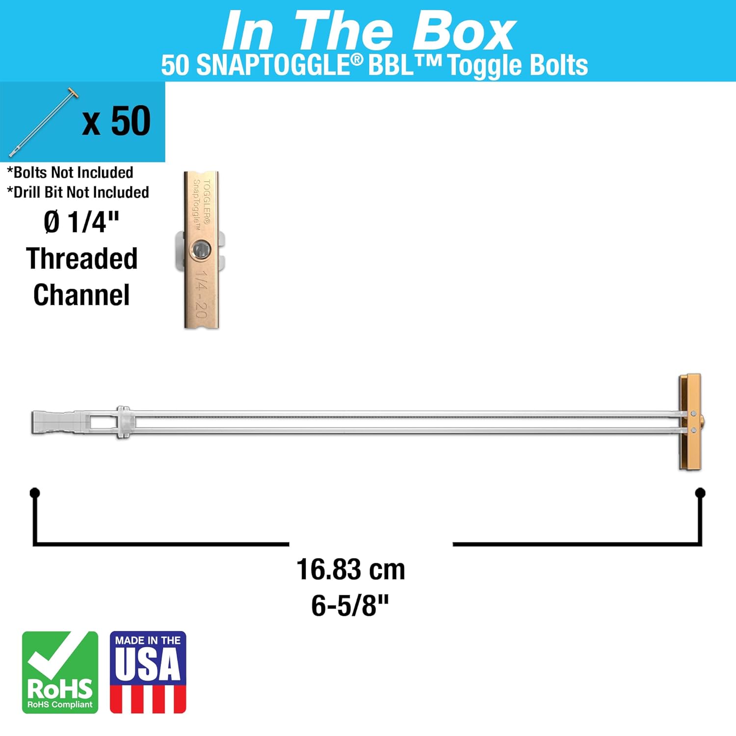 TOGGLER SNAPTOGGLE BBL Long Toggle Anchor Zinc-Plated Steel Channel