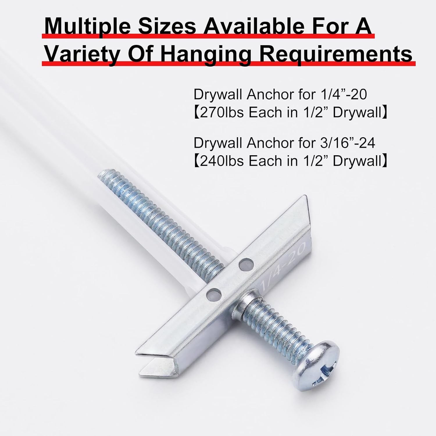 Rust-Resistant Heavy-Duty Drywall Anchors for TV Mounting