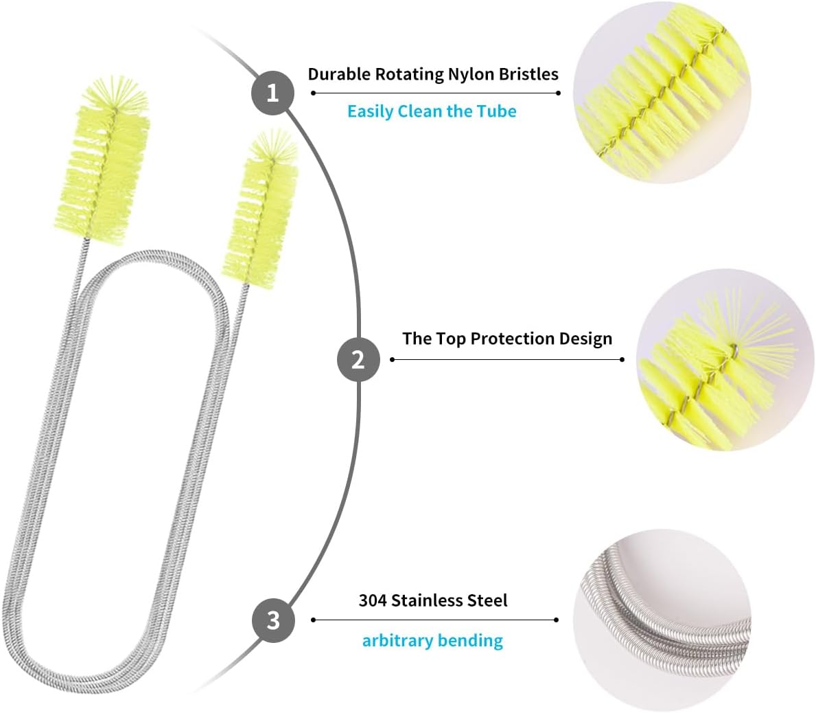 Flexible Aquarium Drain Brush Set for Tank Cleaning