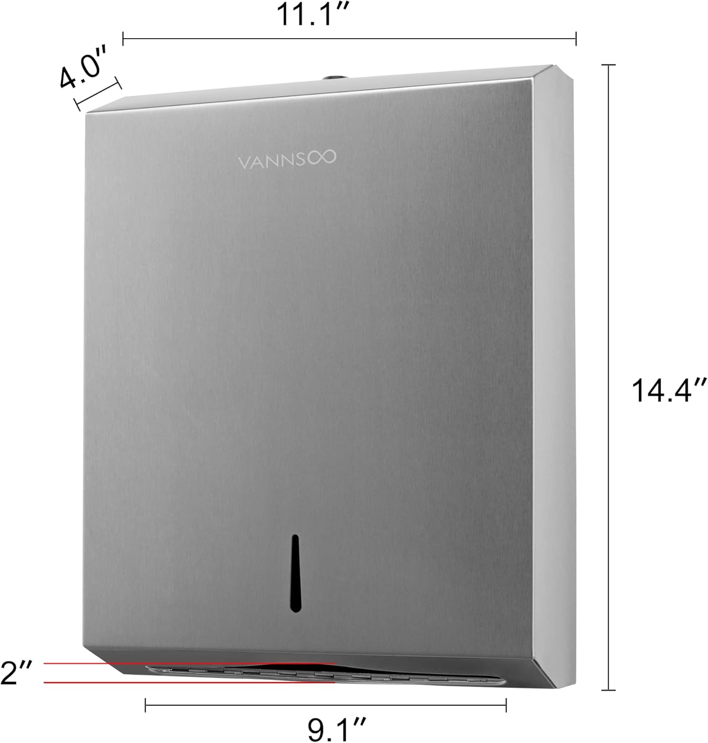 VANNSOO Tri-fold Stainless Steel Paper Towel Dispenser for Commercial Use