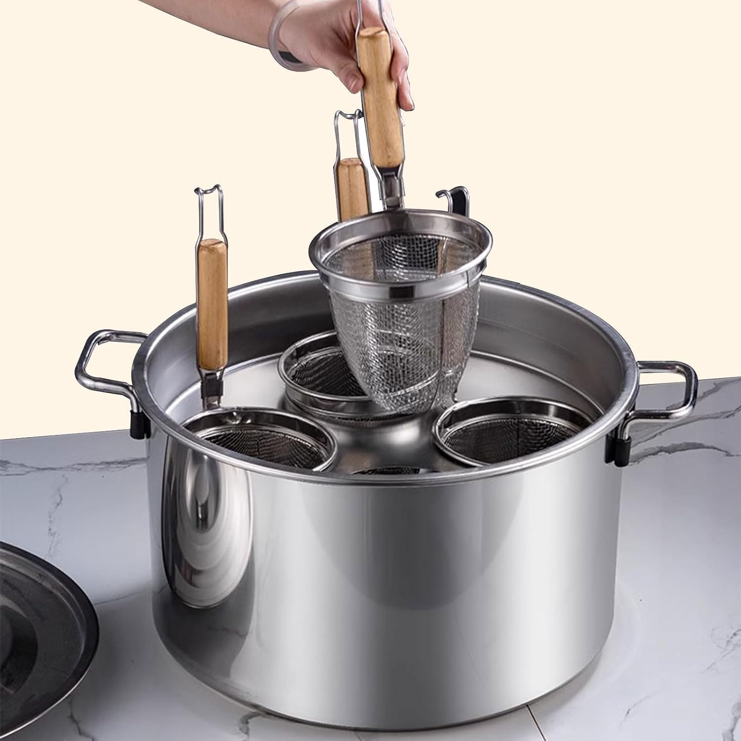 DAOUXIAOSP Durable Stainless Steel Commercial Pasta Cooker with Strainer